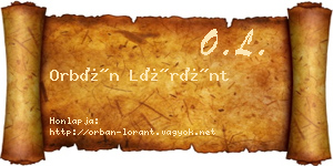 Orbán Lóránt névjegykártya