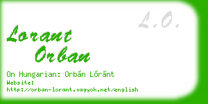 lorant orban business card
