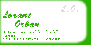 lorant orban business card